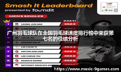 广州羽毛球队在全国羽毛球速度排行榜中荣获第七名的佳绩分析